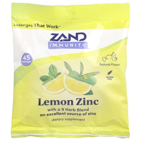 Zand, Immunity, лимон и цинк, натуральный, 45 пастилок