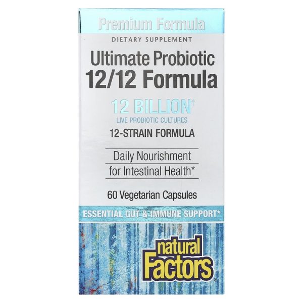 Natural Factors, Ultimate Probiotic, формула 12/12, 12 млрд, 60 вегетарианских капсул