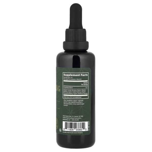 Global Healing, Raw Herbal Extract ™, женьшень 5, 59,2 мл (2 жидк. Унции)