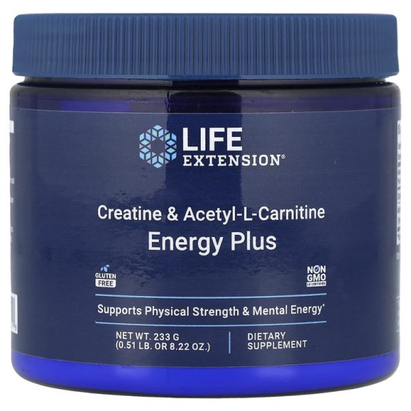 Life Extension, Креатин и ацетил-L-карнитин, Energy Plus, 233 г (0,51 фунта)