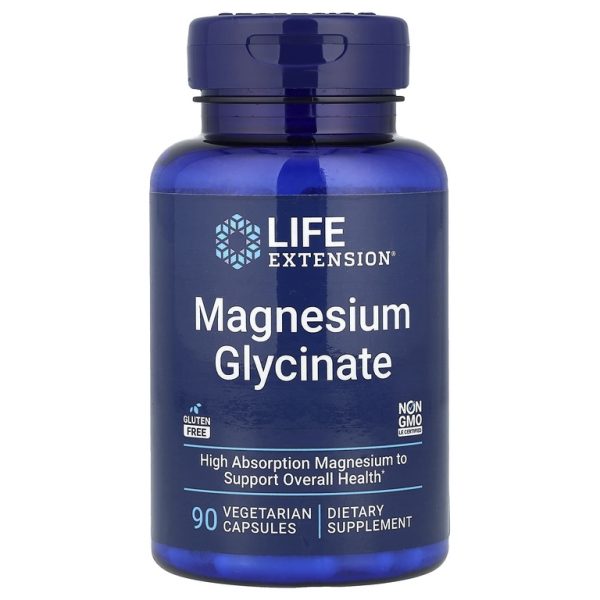 Life Extension, Глицинат магния, 90 вегетарианских капсул (105 мг на капсулу)