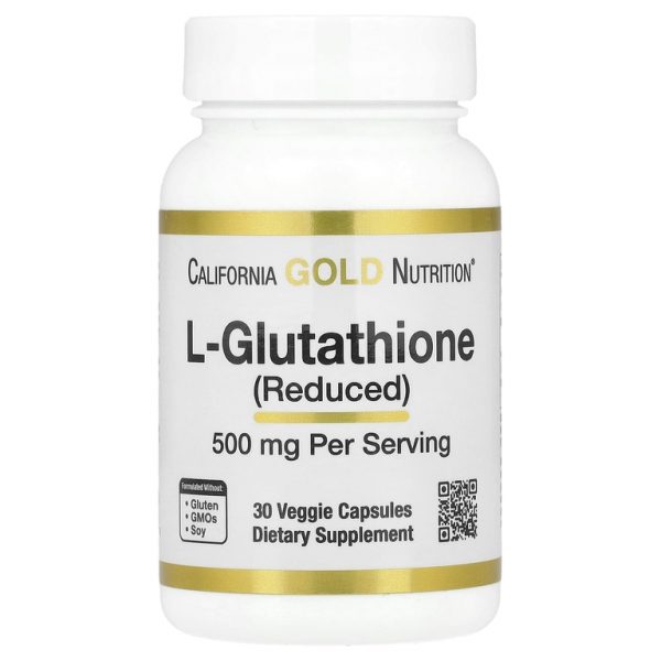 California Gold Nutrition, L-глутатион (восстановленный), 500 мг, 30 растительных капсул