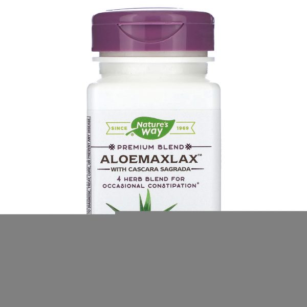 Nature's Way, AloeMaxLax с каскарой, 360 мг, 100 веганских капсул