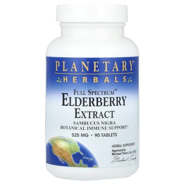 Planetary Herbals, Экстракт бузины Full Spectrum ™, 90 таблеток