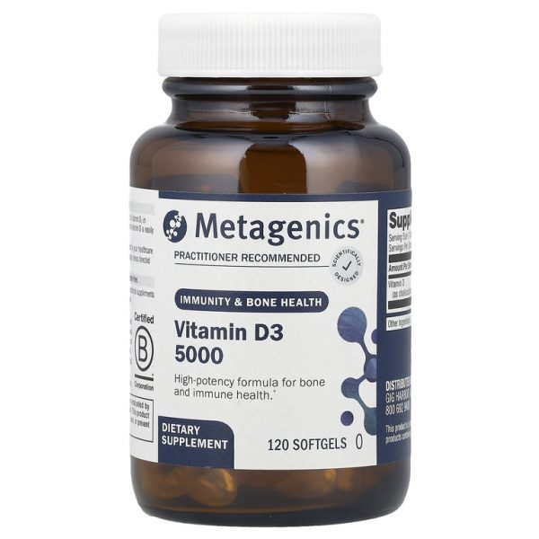 Metagenics, Витамин D3 5000, 125 мкг (5000 МЕ), 120 мягких таблеток