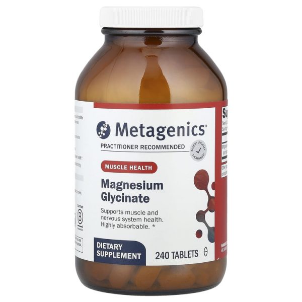 Metagenics, глицинат магния, 100 мг, 240 таблеток