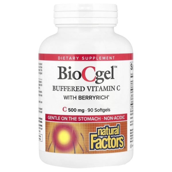 Natural Factors, BioCgel, буферизованный витамин C с BerryRich, 500 мг, 90 мягких таблеток