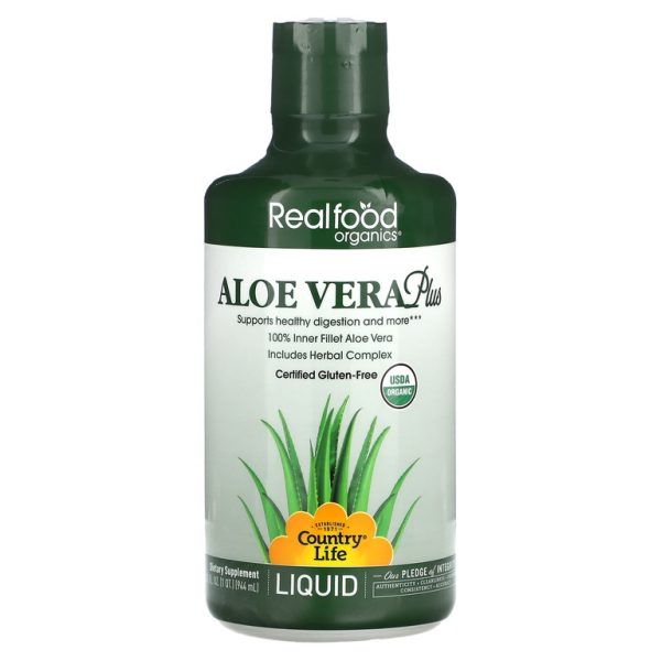 Country Life, Realfood Organics, алоэ вера плюс, 944 мл (32 жидк. унц.)