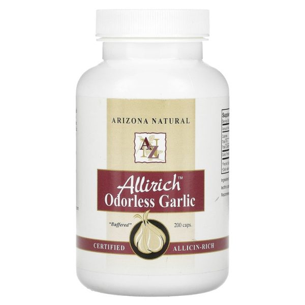 Arizona Natural, Allirich, чеснок без запаха, 200 капсул (85 мг в капсуле)