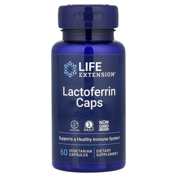 Life Extension, лактоферрин в капсулах, 60 вегетарианских капсул (300 мг в 1 капсуле)