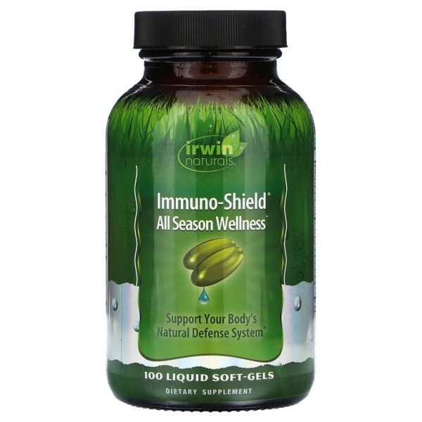 Irwin Naturals, Immuno-Shield, добавка для хорошего самочувствия на весь год, 100 желатиновых капсул