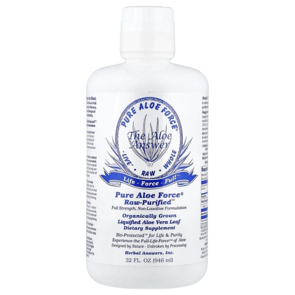 Herbal Answers, Pure Aloe Force, сжиженные листья алоэ вера, 946 мл (32 жидк. унции) (29,25 г в 1 порции)