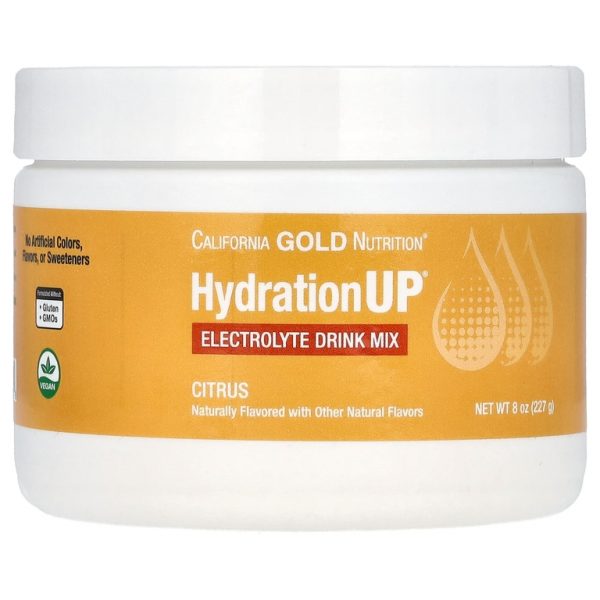 California Gold Nutrition, HydrationUP®, смесь для приготовления напитка с электролитами, с витамином D, кальцием, железом и калием, с цитрусовым вкусом, 227 г (8 унций)