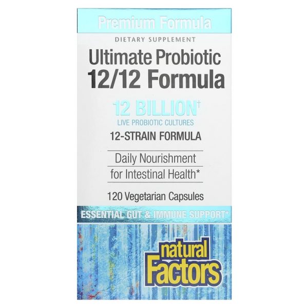 Natural Factors, Ultimate Probiotic, 12/12 Formula, 12 миллиардов КОЕ, 120 растительных капсул