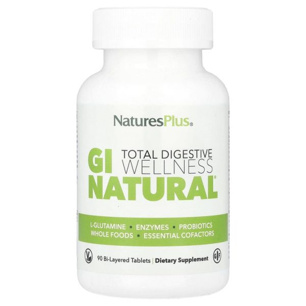 NaturesPlus, Total Digestive Wellness, GI Natural®, 90 двухслойных таблеток