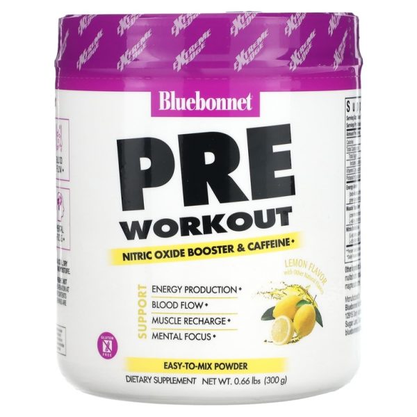 Bluebonnet Nutrition, Перед тренировкой, лимон, 300 г (0,66 фунта) (Товар снят с продажи)