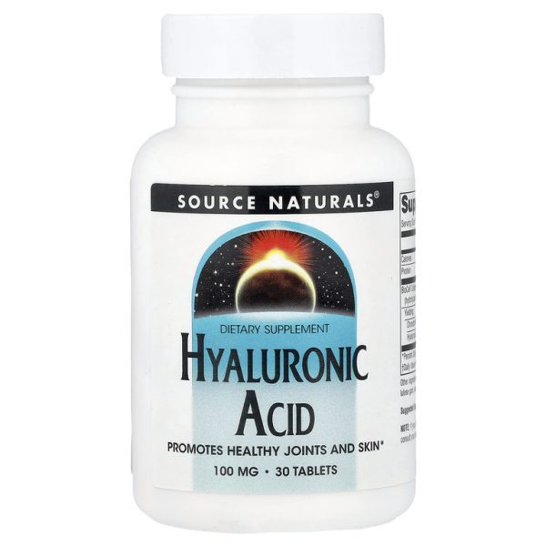 Source Naturals, Гиалуроновая кислота, 100 мг, 30 таблеток