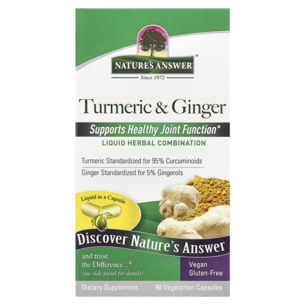 Nature's Answer, Куркума и имбирь, 90 вегетарианских капсул (Товар снят с продажи)