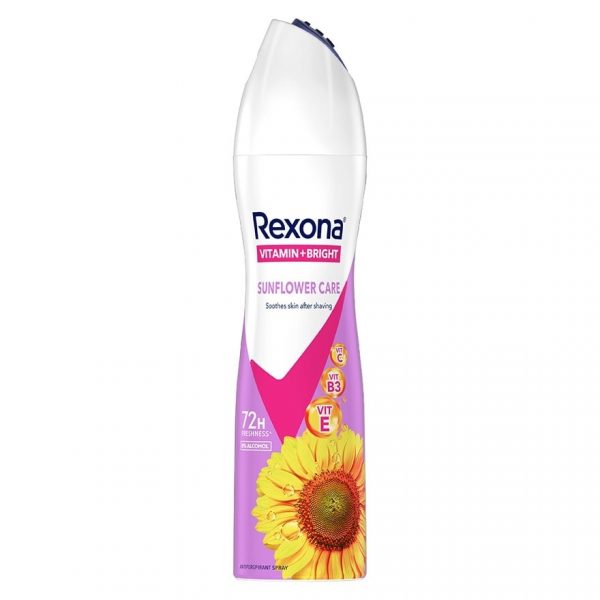 Rexona Spray Vitamin + Bright Sunflower Care Antiperspirant 135 Ml. สเปรย์ลดเหงื่อระง Оригинал