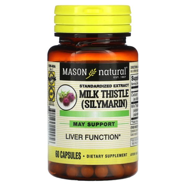 Mason Natural, расторопша (силимарин), стандартизированный экстракт , 60 капсул