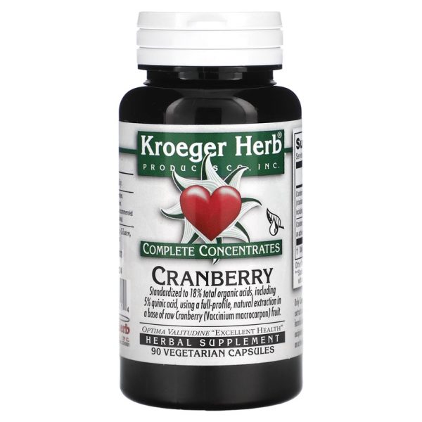 Kroeger Herb Co, полный концентрат, со вкусом клюквы, 90 вегетарианских капсул (215 мг в 1 капсуле)