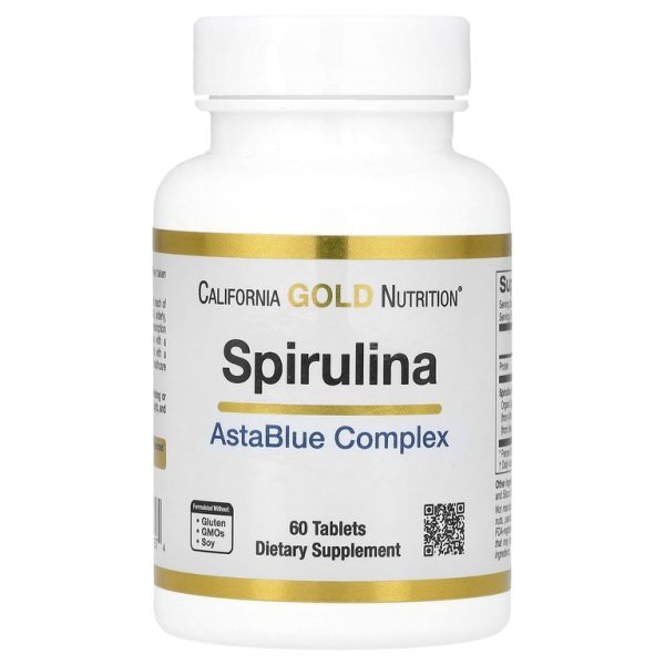 California Gold Nutrition, спирулина, органический комплекс AstaBlue, 60 таблеток