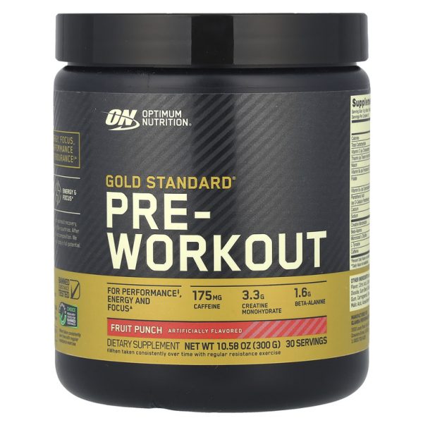 Optimum Nutrition, Gold Standard, предтренировочный комплекс, фруктовый пунш, 300 г (10,58 унции)