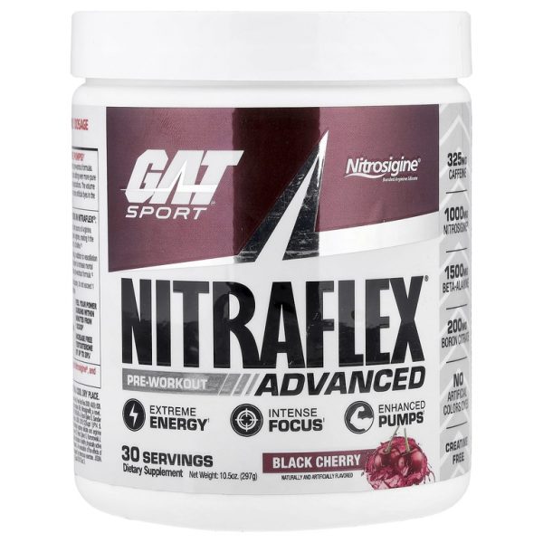GAT, Sport, NITRAFLEX, черная вишня, 297 г (10,5 унции)