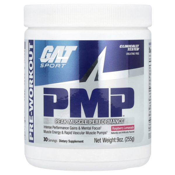 GAT, Sport, PMP, перед тренировкой, малиновый лимонад, 255 г (9 унций)