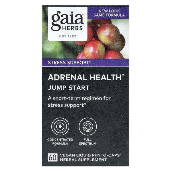 Gaia Herbs, Adrenal Health®, Jump Start, 60 веганских жидких фитокапсул