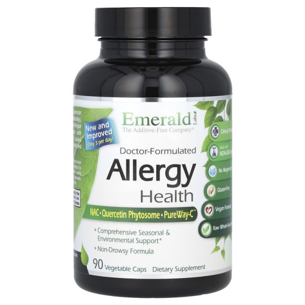 Emerald Laboratories, Allergy Health, средство от аллергии, 90 растительных капсул