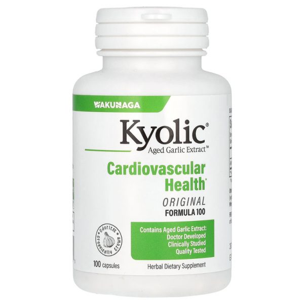 Kyolic, Aged Garlic Extract, выдержанный экстракт чеснока, добавка для здоровья сердечно-сосудистой системы, оригинальный состав Formula 100, 600 мг, 100 капсул (300 мг в 1 капсуле)