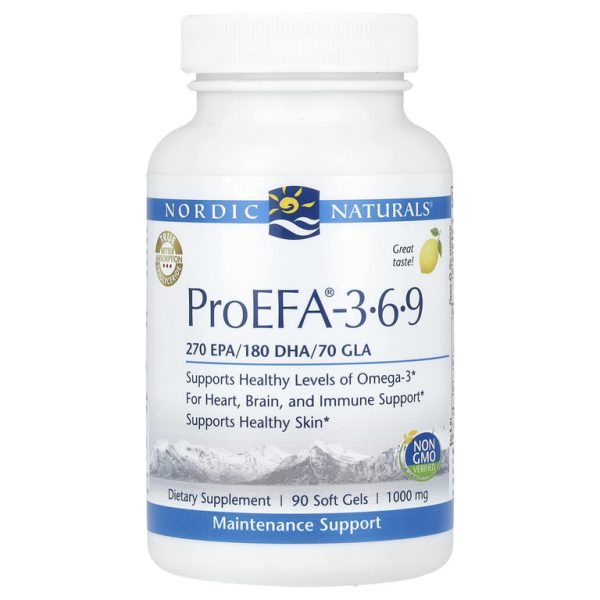 Nordic Naturals, ProEFA-3-6-9, лимон, 1000 мг, 90 капсул