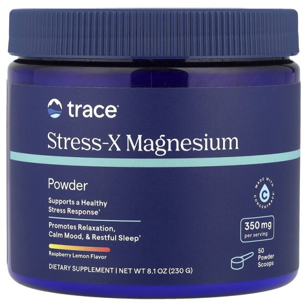 Trace, Stress-X, магний в порошке, малина и лимон, 230 г (8,1 унции)