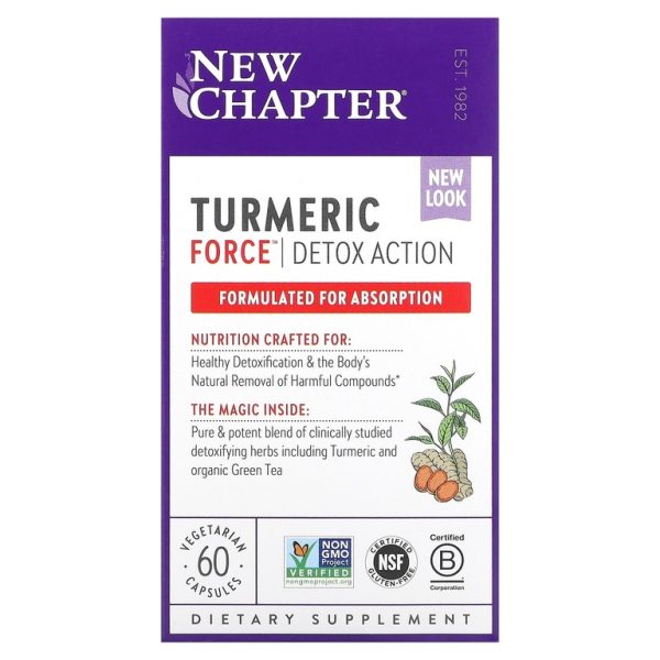 New Chapter, Turmeric Force, Detox Action, 60 вегетарианских капсул (Товар снят с продажи)