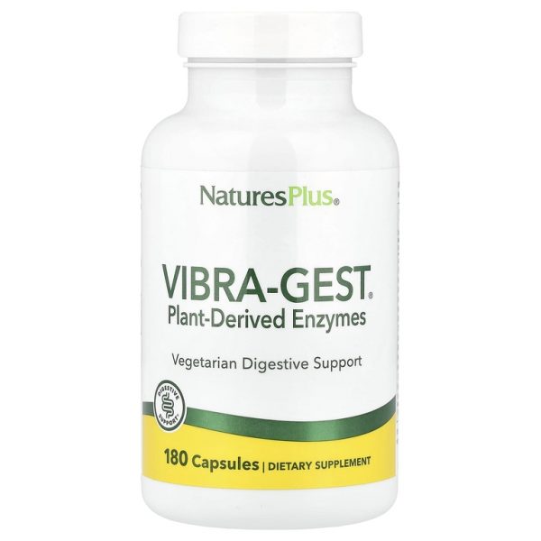 NaturesPlus, Vibra-Gest®, ферменты растительного происхождения, 180 капсул