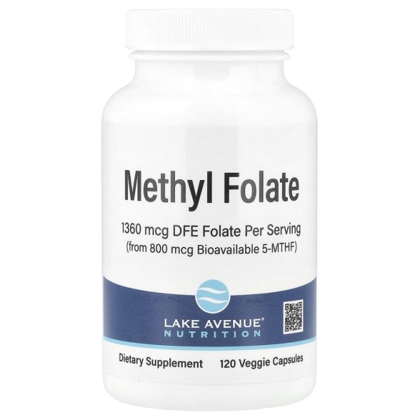 Lake Avenue Nutrition, метилфолат и витамин C, 800 мкг, 120 вегетарианских капсул