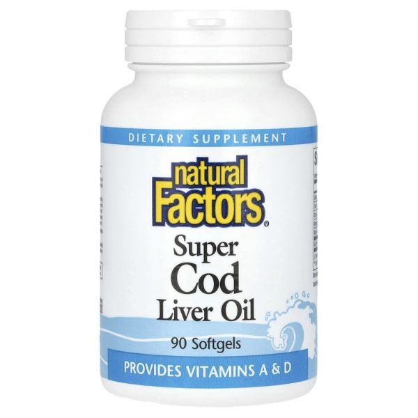 Natural Factors, Super Cod Liver Oil, жир печени трески, 90 капсул