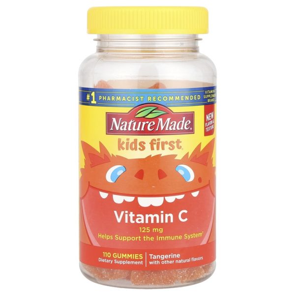 Nature Made, Kids First®, жевательные мармеладки с витамином C, мандарин, 125 мг, 110 жевательных таблеток