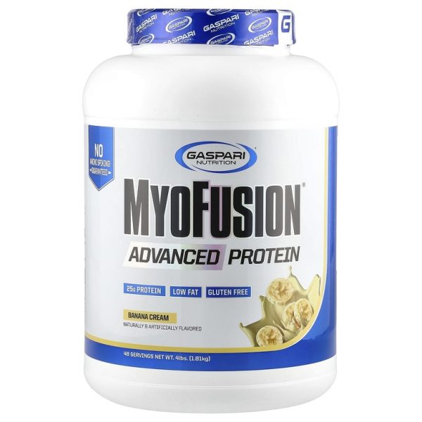 Gaspari Nutrition, MyoFusion, улучшенный протеин, банан и сливки, 1,81 г (4 фунта) (Товар снят с продажи)
