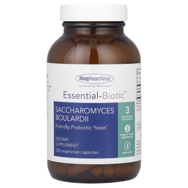 Allergy Research Group, Essential-Biotic® сахаромицеты Буларди, 120 вегетарианских капсул (150 мг в каждой капсуле)