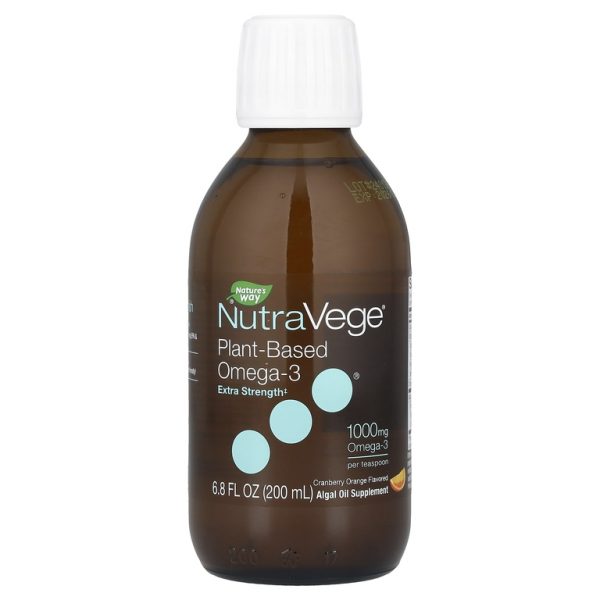 Nature's Way, NutraVege®, омега-3 на растительной основе, повышенная сила действия, клюквенный апельсин, 1000 мг, 200 мл (6,8 жидк. Унции)