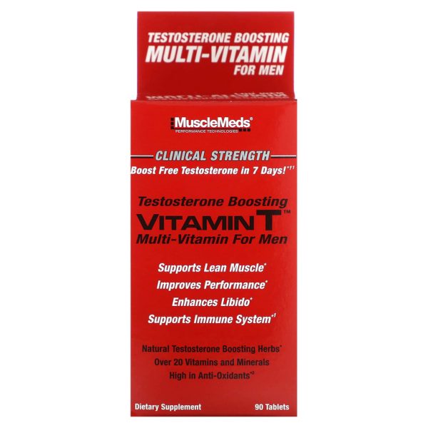 MuscleMeds, Vitamin T, мультивитамины для повышения уровня тестостерона для мужчин, 90 таблеток