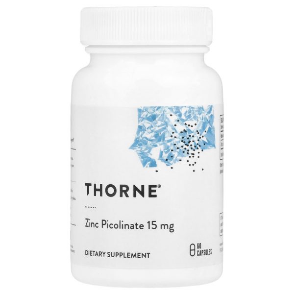 Thorne, пиколинат цинка, 15 мг, 60 капсул