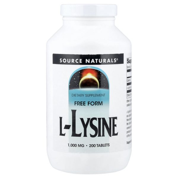 Source Naturals, L-лизин, 1000 мг, 200 таблеток