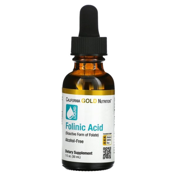 California Gold Nutrition, Фолиновая кислота, без спирта, 30 мл (1 жидк. унц.)