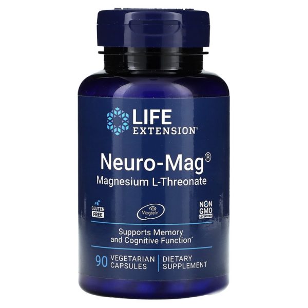 Life Extension, Neuro-Mag, L-треонат магния, 90 вегетарианских капсул (48 мг в 1 капсуле)