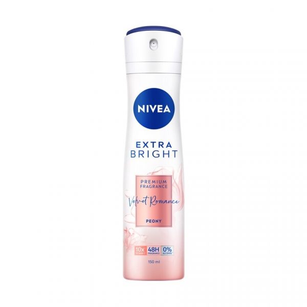 Nivea Extra Bright Premium Fragrance Velvet Romance Peony Spray 150 Ml. Оригинал
