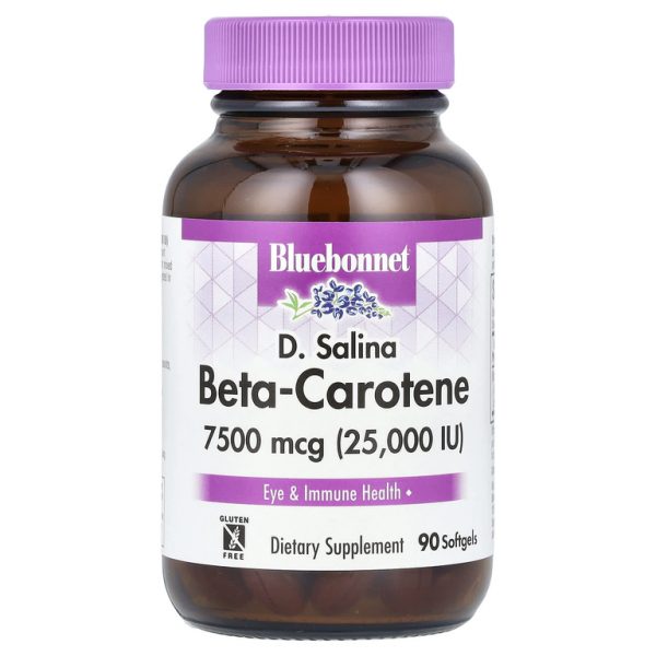 Bluebonnet Nutrition, философии. Salina, бета-каротин, 7500 мкг (25 000 МЕ), 90 мягких таблеток
