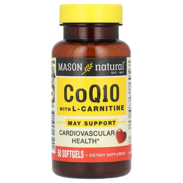 Mason Natural, Коэнзим Q10 с L-карнитином, 50 мягких таблеток (Товар снят с продажи)